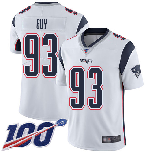 New England Patriots Football #93 Vapor Untouchable 100th Season Limited White Men Lawrence Guy Road NFL Jersey->new england patriots->NFL Jersey